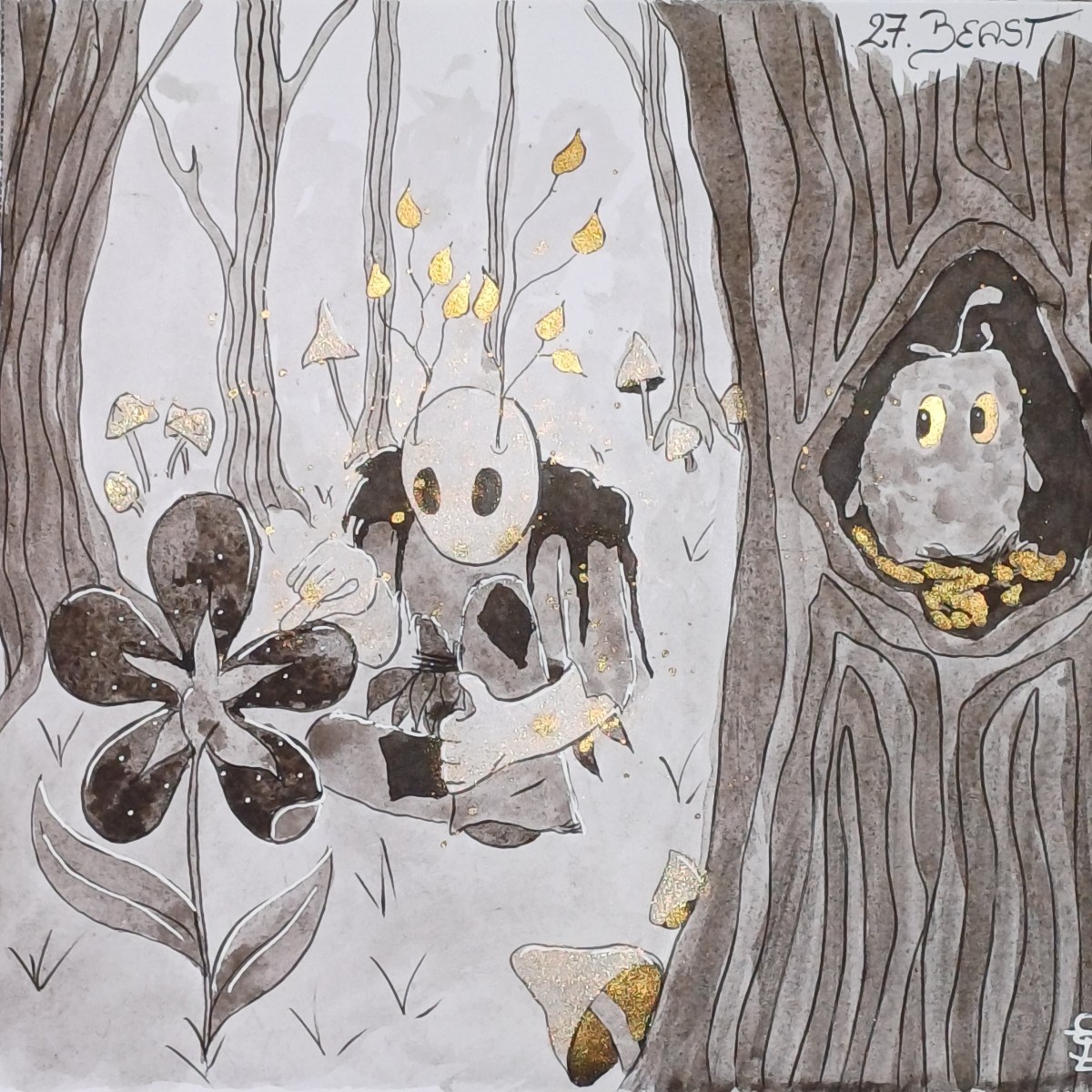 Inktober jour 27 / Day 27 : Bête, monstre /&nbsp;Beast